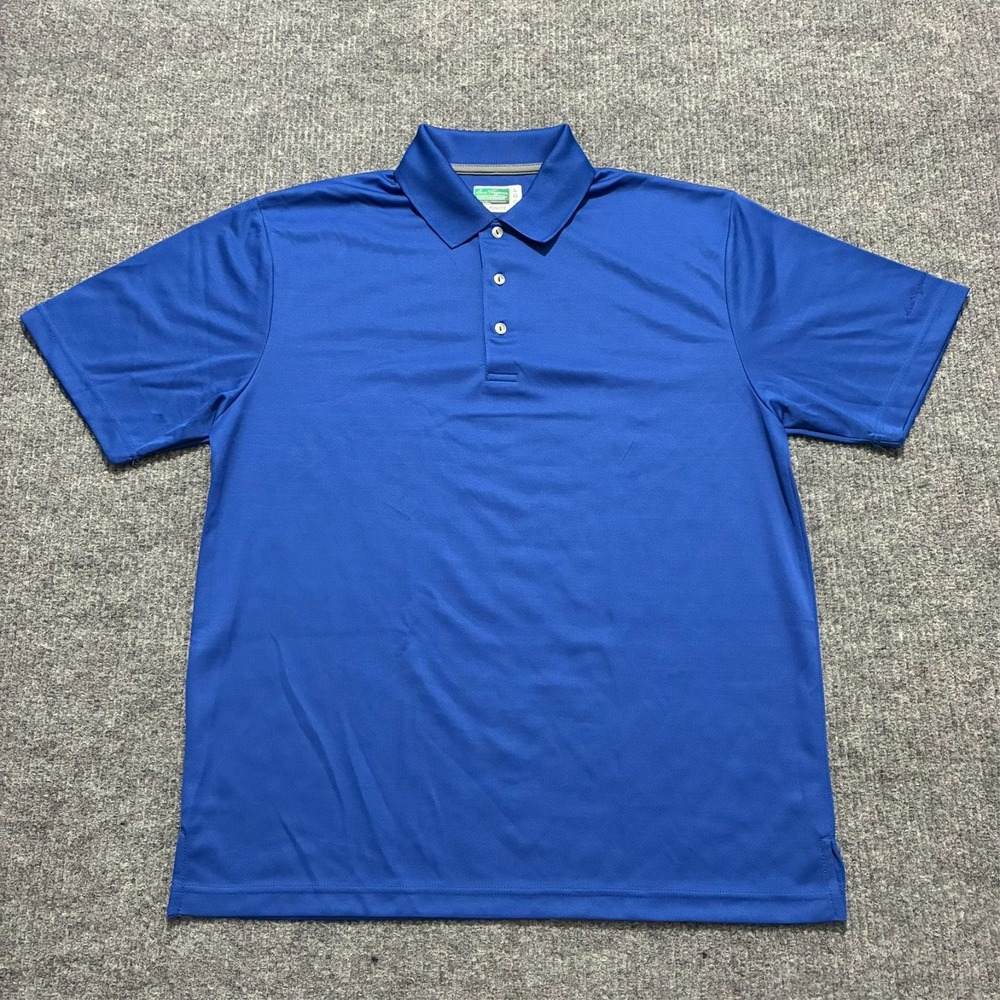Ben Hogan Performance Mens Polo Shirt Size L Blue‎ Power Air Short Sleeve